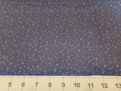 19" x 44"   VINTAGE NAVY W/WHITE DOTS CALICO FABRIC #6191 - Image 1 of 2