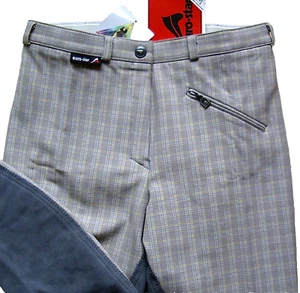 Euro-Star Hunter Check Ladies Breeches Sand-Grey Size 42 (UK 30) BNWT - Picture 1 of 2