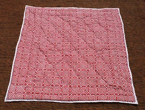 Red Circle Handblock Printed Baby Quilt With 100% Cotton Filled Cotton Coverlets