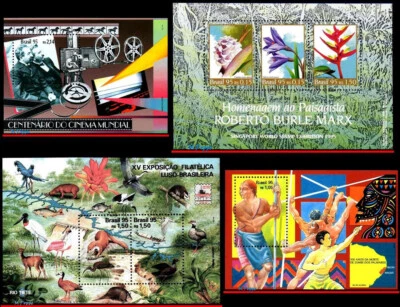 2540+47+2556+2565 BRASIL 1995 TODAS LAS HOJAS DE RECUERDO DEL AÑO SV $30,50 TODO MNH Foto 1 de 4
