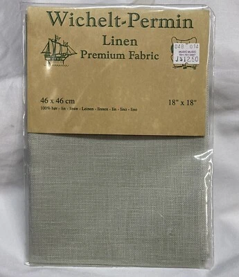 Wichelt Permin Premium 100% Linen Waterlily Cross Stitch Fabric 32 Count 18x18 - Image 1 of 4