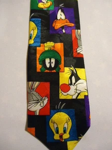 "Corbata Looney Tunes Mania Tweety Silvestre Bugs Marvin Martian Daffy RoadRunner 59" - Imagen 1 de 3