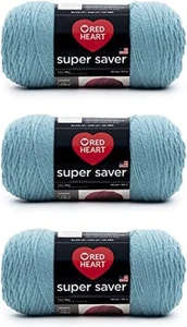 Red Heart Super Saver Country Blue Yarn - 3 Pack of 198g/7oz - Acrylic - 4 Me... - Picture 1 of 9