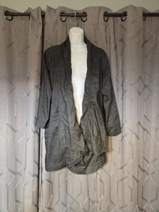 Prairie Underground Gray Lagenlook Oversize Hemp Blend Jacket M - Picture 1 of 4