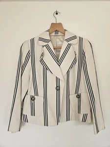 Hobbs. Linen Stripe Blazer. Summer. UK 14. Timeless - Picture 1 of 6