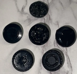 Vintage Czech Black Glass Buttons Button Lot 138-40 - Picture 1 of 11