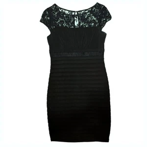 Sangria Slimming Little Black Dress Size 10 EUC - Picture 1 of 10