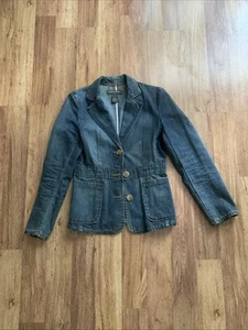 Vtg Banana Republic Denim Blazer Women’s Jean Jacket Size 4 Blue Y2K - Picture 1 of 7