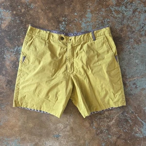 Descendant Of Thieves Mens Shorts Size 34 Reversible Blue Green Floral Cotton - Picture 1 of 9