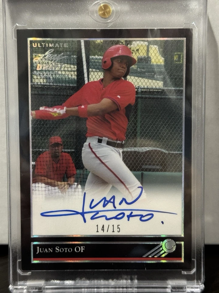 2018 Leaf Ultimate Draft- Juan Soto Auto - 1992 Black Gold /15 - Image 1 of 2
