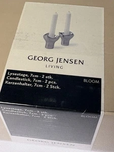 GEORG JENSEN Denmark Bloom Collection Kerzenständer PAAR in OVP versiegelt - Bild 1 von 9