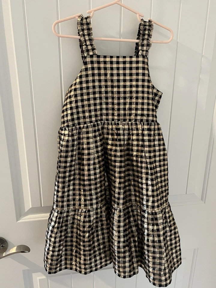 Vestido J Crew negro y dorado para niñas talla 6 Foto 1 de 1