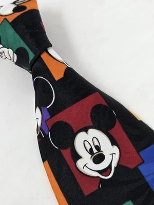 Мужской галстук Disney Unlimited Balance Inc США цветной галстук с Микки Маусом ВИНТАЖНЫЙ - Изображение 1 из 4