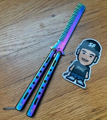 NUEVO FLIPITSF MARIPOSA BALISONG PEINE ENTRENADOR ENTRENAMIENTO HERRAMIENTA DE METAL CUCHILLO DE PRÁCTICA Foto 1 de 4