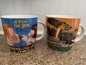 Juego de 2 tazas de café de chocolate caliente publicidad Hershey retro réplica vintage - Imagen 1 de 7