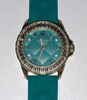 Rocaweare Women's Oversize Watch Green Face & Band New Battery 9" Length - Image 1 of 4