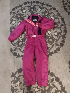 Vintage 1980s Tyrolia Kids Pink Ski Snowsuit Size 14 Retro Winter Wear - Picture 1 of 4