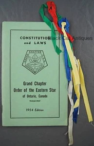 Original 1954 Grand Chapter Order Eastern Star Constitution & Laws Booklet CAN - Picture 1 of 1