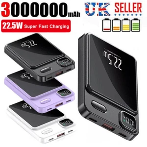 3000000mAh Power Bank Magnetic Battery Pack Wireless Charger for iPhone 15/14/13 - Picture 1 of 15