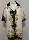 Sisley Relaxed Elegance Short Sleeve Blouse Size L Bust 40" Made In Italy