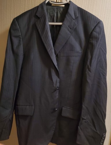 Cappotto sportivo nero Burberry Bond Street lana a righe uomo 40 R