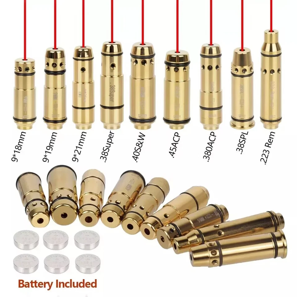 .40SW 45ACP 38SPL 380ACP 9mm Training Bullet Red Dot Laser Cartridge Dry Fire - Image 1 of 4