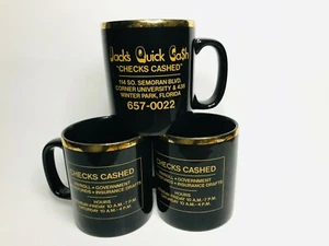 Kiln Craft Staffordshire Mugs Coffee Tea "Jack's Quick Cash" Set of 3 - Picture 1 of 3