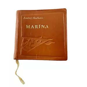 Andrej Sladkovic Marina Poetry Book Mini Leather Bound Czech Love Story 1965 - Imagen 1 de 5