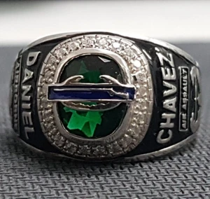 Graduation Class Ring For Men's 2025 Customized High School With Oval Birthstone - Picture 1 of 12