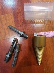 4 Heavy Duty Twist Firewood Drill Bit Wood Splitter Screw Splitting Cone Driver  - Picture 1 of 3