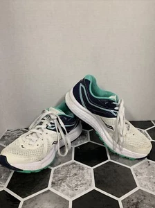 Women’s Saucony Cohesion 11 White Teal Blue Running Shoes Size 7 S10420-1 - Picture 1 of 7