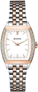 Bulova 98R200 38 Diamonds White Dial Two Tone Sapphire Crystal Womens Watch - Picture 1 of 2
