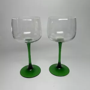 CRISTAL D'ARQUES-DURAND "SMARAGD" 2 HOCK / RHEIN WEINGLÄSER 7" - Frankreich - Bild 1 von 5