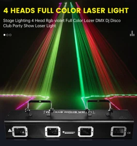 4 Heads DMX Laser Light RGB Full Color Laser Light Show Dj Disco Party Club - Bild 1 von 13