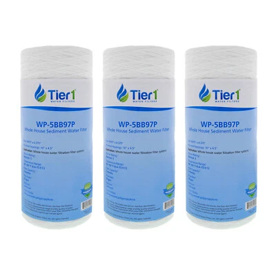 TIER1 10 x 4.5 Inch WP-5BB97P 0.5 Micron Polyester Sediment Water Filter 3 Pack