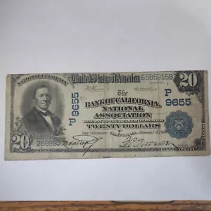 SELTEN -- 1910 - United States Bank of California National Association 20 Dollar Schein - Bild 1 von 8