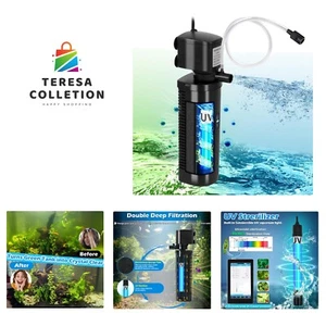 Aquarium Filter U-V für 20-75 Gallonen, 200GPH Aquarium Filter mit 5W U-V Licht... - Bild 1 von 8