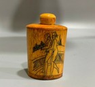 Collect tibetan Old Handwork ox B0ne painting art erotic nude sex snuff bottle