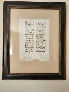 15th Century Illuminated Gregorian Chant Manuscript Leaves on Vellum - Picture 1 of 8