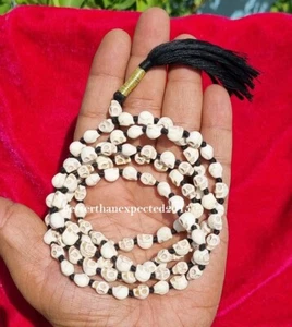 Tibetan Bone Skull Buddhist 108 Prayer Beads Mala Necklace 8 mm Prayer Kali Bead - Imagen 1 de 3