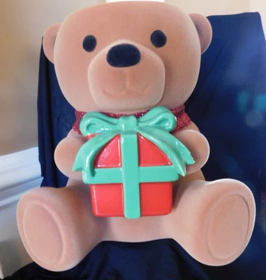 Bath & Body Works ursinho de pelúcia de Natal com presente 3 pavios suporte de vela NOVO - Imagem 1 de 4