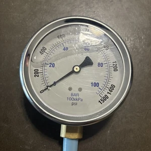 4" PRESSURE GAUGE 0-1500 PSI 1/4" LOWER MOUNT KC-C19 - Picture 1 of 7