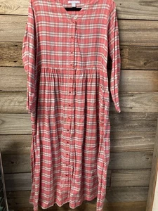 ONLY NEEDITIES Nachthemd M 14 16 Stufen Nachtwäsche Lounge Baumwolle kariert - Bild 1 von 7