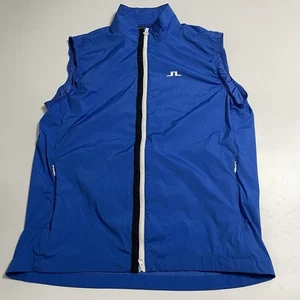 J Lindeberg Ash Light Packable Vest Mens Large Full Zip Pelican Hill Logo - Picture 1 of 12
