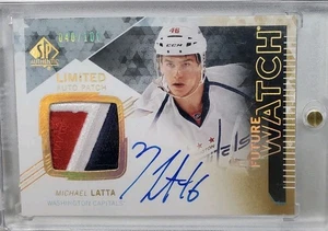 2013-14 UD Sp Authentic Hockey Michael Latta Future Watch Patch Auto #40/100 - Picture 1 of 1