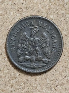 CHOICE CONDITION 1897-CN MEXICO UN CENTAVO CULIACAN LARGE "N" VARIETY - Afbeelding 1 van 2