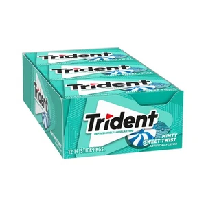 Trident Minty Sweet Twist Sugar Free Chewing Gum - , 12 Packet (168 Piece) - Imagen 1 de 2