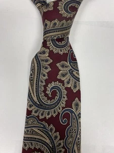 Vintage Guy Laroche Tie Burgundy Paisley Silk Paris Monsieur Made In USA 90s - Picture 1 of 6