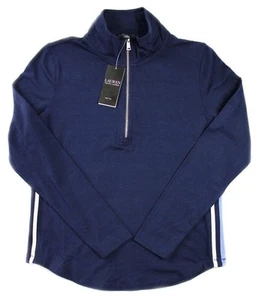 Lauren Ralph Lauren Mujer 1/4 Cremallera PS Pullover Camisa Top Manga Larga Suéter Azul - Imagen 1 de 8