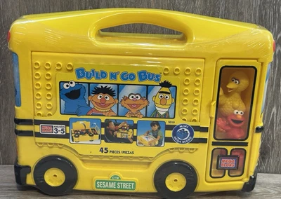 Juego de autobús escolar sellado Mega Bloks Sesame Street Build N' Go 1998 de colección Foto 1 de 4